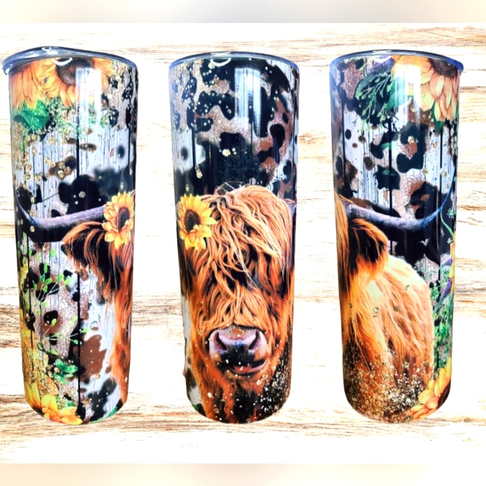 Highland Cow w/Sunflowers Tumbler